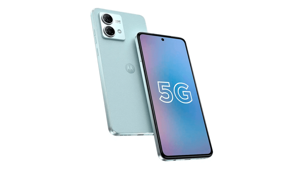 Imagem promocional do Motorola Moto G84 5G, destacando seu acabamento premium e foco em conectividade 5G, ideal para quem busca desempenho elevado por até R$ 1.400 em 2025.